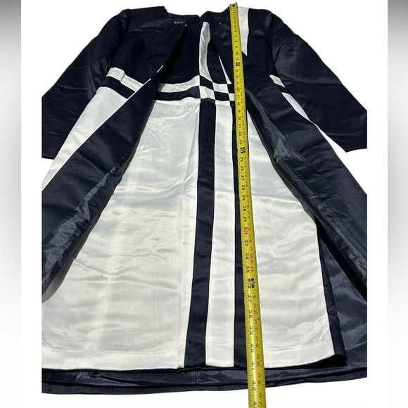 Ashro Jacket Dress Set Mother Of The Bride Formal Navy White Midi Wmns 6 NWOT - Picture 16 of 16